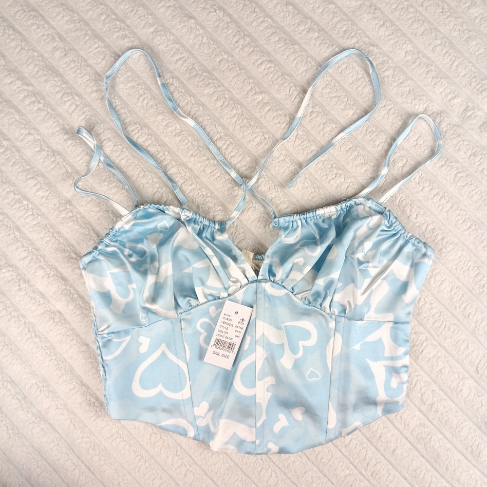 LA Hearts Women Blue Heart Top